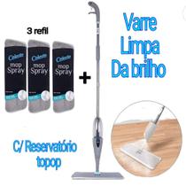 Vassoura Mop Spray Limp Cabo Inox E Refil Microfibra