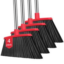 Vassoura NACENA Heavy Duty de 140 cm de alça longa para uso externo, pacote com 4