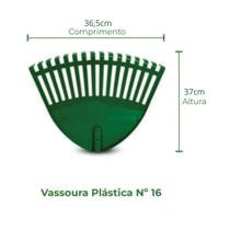 Vassoura plastica jardim n16 - verde Vassoura plastica jardim n16 - verde