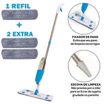 Vassoura Rodo Magico Mop Spray De Limpeza Esfregão + 3 Refis K80 - FLASH LIMP