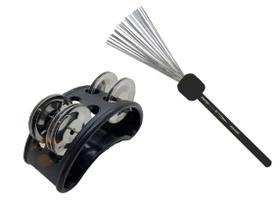 Vassourinha Cajon Aço Torelli TV063+Pandeirola pe Liverpool Vassourinha Cajon Aço Torelli TV063+Pandeirola pe Liverpool