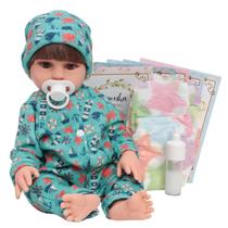 vBoneco Reborn Bebê Corpo de Silicone Pode Molhar Com Itens vBoneco Reborn Bebê Corpo de Silicone Pode Molhar Com Itens