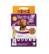 Vectra 3D Antipulgas 1,5kg a 4kg Leve3 Pague2 Ceva