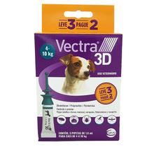 Vectra 3d Cães 4 A 10kg 3 Pipetas Anti-pulgas Ceva