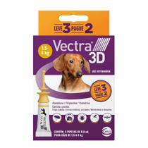 Vectra 3D Cães de 1,5 a 4 Kg 0,8 mL - Leve 3 Pague 2