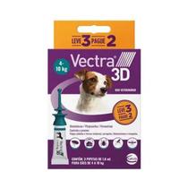 Vectra 3D Ceva Antipulgas e Carrapaticida 3,6ml para Cães de 4 a 10kg 3 Pipetas