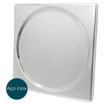 Veda Caixa Sifonada Tampa Cega Ralo Grelha 10x10 Quadrado Inox Antiodor Tampão de Caixa Sifonada 10cm Ralo Cego Cano Lavanderia Box Polido Brilhoso