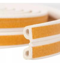 Veda Fresta 6mm Borracha Vedação Porta Janela Fita Adesiva Rolo 6 Metros Modelo D Branco Comfortdoor