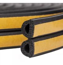 Veda Fresta 6mm Borracha Vedação Porta Janelas Fita Adesiva Rolo 6 Metros Modelo D Preto Comfortdoor