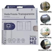 Veda Fresta Transparente Autoadesivo 6m Porta Janela Stamaco Veda Fresta Transparente Autoadesivo 6m Porta Janela Stamaco