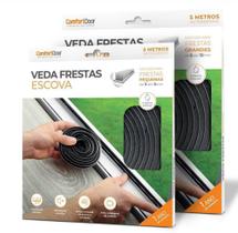 Veda Frestas Escova 10x7mm - 5mt - Preto - Confortdoor