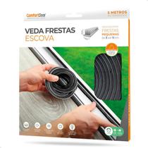 Veda Frestas Escovas Auto Adesivas 7x5mm Cinza 5 Metros Para Portas E Janelas Comfortdoor