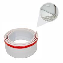 Veda Porta Adesivo Friso Rodo Maleável Ajustável 150cm Branco