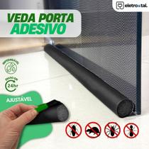 Veda Porta Adesivo Rolinho Impermeável Ajustável 80 cm Proteção Contra Insetos Preto BemPrat