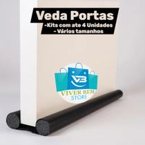 Veda Porta Ajustável e Impermeável Preto - Dupla Proteção Quantidade:4 unidadesTamanho:90 cm Veda Porta Ajustável e Impermeável Preto - Dupla Proteção Quantidade:4 unidadesTamanho:90 cm