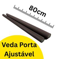 Veda Porta Duplo 80cm Sem Costura Anti-insetos Poeira Marrom