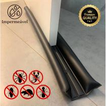 Veda Porta Protetor Rolinho 80cm Impermeável Proteção Dupla Preto
