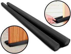 Veda Porta Residencial Rolinho 80cm Vedação Dupla Anti Ruído Proteção Contra Poeira Água Insetos