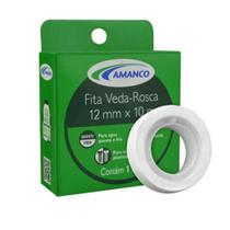 VEDA ROSCA 18MM X 10 METRO AMANCO P.T.F.E. Teflon Químico Tubulações Vapor Ar Comprimido Água Quente