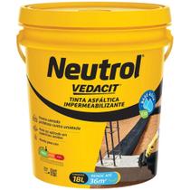 Vedacit Neutrol Acqua Emulsão Pintura Asfáltica Película Impermeável Base D'Água De 18 Litros Alta Resistência Protege Estruturas Concreto Alvenaria