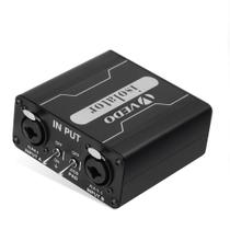 VEDO GX200 Isolador de Áudio Duplo com XLR 6,5mm Filtro de Ruído para Mesa de Som e Microfone