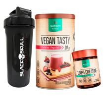 Vegan Tasty - 420G - Proteína Colágeno + 100% Creatina - 120 Cápsulas - Nutrify + Coq. Black Skull