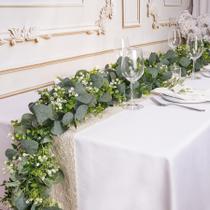 Vegetação artificial Garland Youngleaves Eucalyptus com flores Vegetação artificial Garland Youngleaves Eucalyptus com flores