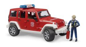 Veículo de brinquedo Bruder Jeep Rubicon Fire Rescue com sirene 1:16