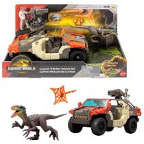 Veículo de brinquedo Mattel Jurassic World Rebirth com figuras