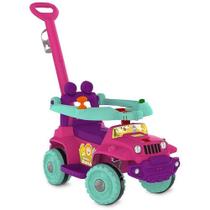 Veículo de Passeio e Andador Babyjipe 2 em 1 Rosa Brinquedos Bandeirante