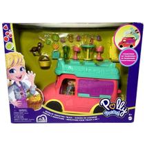 Veículo Food Truck Da Boneca Polly Pocket Com Acessórios Aberto Transforma Em Lanchonete Mattel