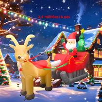 Veículo Inflável De Desenho Animado Do Papai Noel Para Decorações De Natal No Jardim, Adereços De Veículo Inflável De Desenho Animado Do Papai Noel Para Decorações De Natal No Jardim, Adereços De