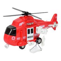 Veículo Polícia Helicóptero De Resgate Vermelho - BBR Toys