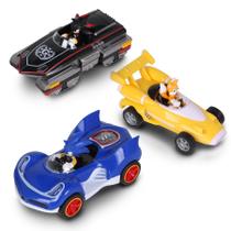 Veículos de brinquedo NKOK Sonic Shadow Tails Pullback, pacote com 3