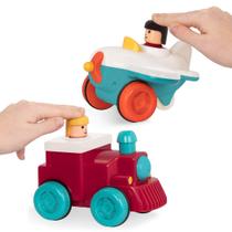 Veículos de corda de brinquedo Battat Pump And Go Airplane & Train