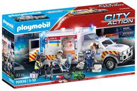 Veículos de Resgate Playmobil: Ambulância com Luzes e Som