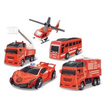 Veículos Play Machine Set Bombeiros Vermelho Multikids - BR1283