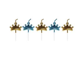Vela 2D Mini Coroa Metalizada Festa Reinado Realeza Príncipe Cromus Festas - Inspire sua Festa Loja