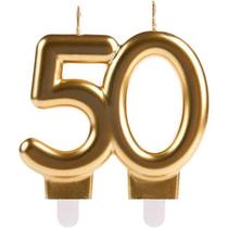 Vela 50 Anos Dourada 01 Unidade - Silver Festas