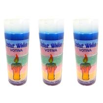 Vela 7 Cores Linhas Umbanda Equilíbrio Chakras Colorida Proteção Amor Kit 3 Und