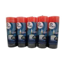 Vela 7 Dias Bicolor Vermelha E Preta 250g Bic ( 5 Unidades)