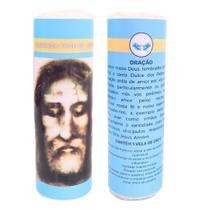 Vela 7 dias votiva Sagrada Face de Jesus azul 1 unidade