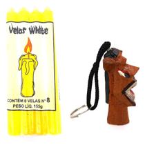 Vela Amarela Palito Amor Prosperidade Chaveiro Carranca Proteção Espiritual Kit