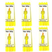 Vela Amarela Palito Colorida Votiva Parafina Numero 8 Ritual Devoção Religioso Kit 6 Und Vela Amarela Palito Colorida Votiva Parafina Numero 8 Ritual Devoção Religioso Kit 6 Und