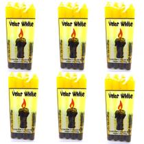 Vela Amarela Preta Palito Bicolor Votiva Umbanda Orixá Amor Número 8 Kit 6 Und Vela Amarela Preta Palito Bicolor Votiva Umbanda Orixá Amor Número 8 Kit 6 Und