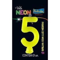 Vela Amarelo Neon - 01 Unidade - Festcolor