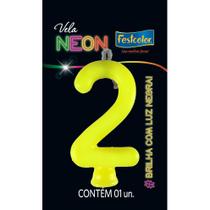 Vela Amarelo Neon - 01 Unidade - Festcolor