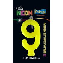 Vela Amarelo Neon - 01 Unidade - Festcolor