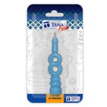 Vela Aniversário Azul Bebê Nº8 Combat Kit C/ 1 Unidade