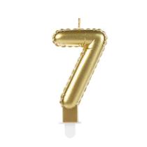 Vela Aniversário Balão Dourada Número 7 - 01 unid